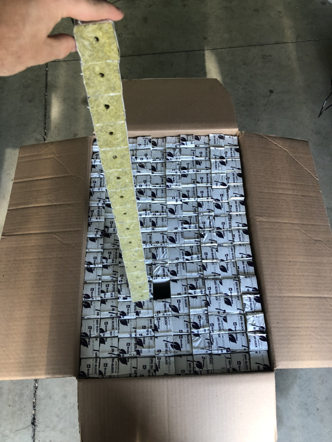 BULK 2,250 Grodan Rock Wool 1.5" x 1.5 x 1.5 Planting Cubes WITH HOLE Stone Wool, photo 3 of 5