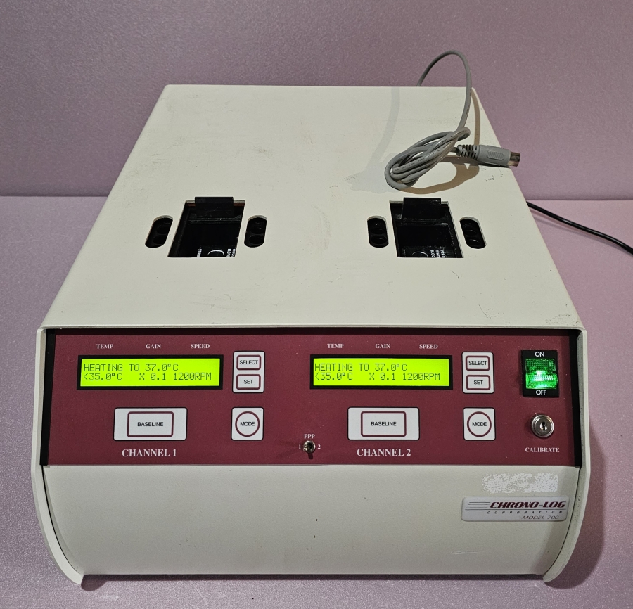 Chrono-Log Corporation 4ch PAIR Model 700 (ch 1+2) & 700-X (ch 3+4) Aggregometer; SN:2130111-1, photo 18 of 39