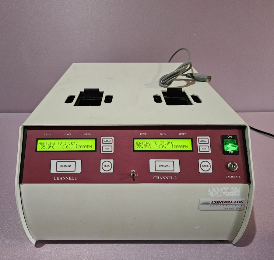 Chrono-Log Corporation 4ch PAIR Model 700 (ch 1+2) & 700-X (ch 3+4) Aggregometer; SN:2130111-1, photo 1 of 39