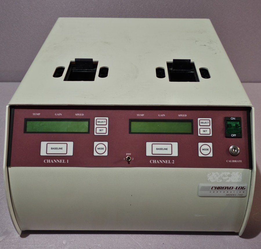 Chrono-Log Corporation 4ch PAIR Model 700 (ch 1+2) & 700-X (ch 3+4) Aggregometer; SN:2130111-1, photo 6 of 39