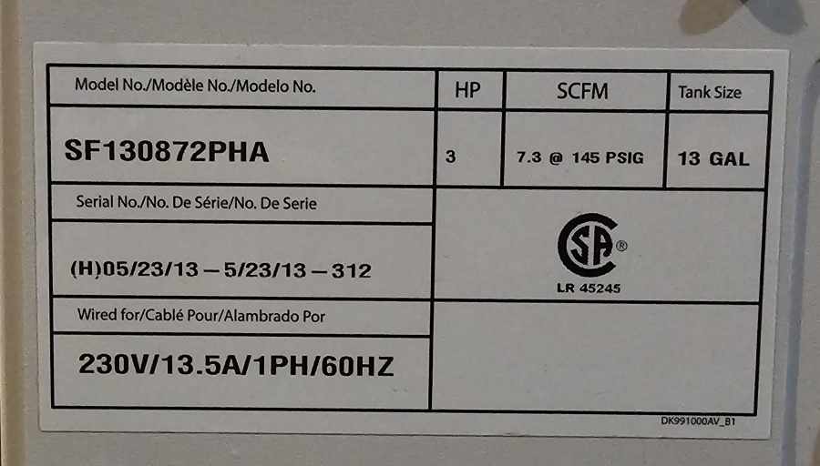 QTY:2 Powerex SF130872PHA Air Compressor; SN:13...985/13...312, photo 14 of 25