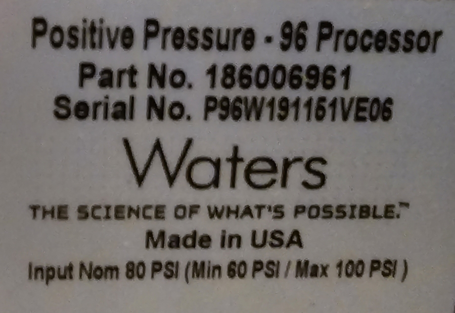 Waters 186006961 Positive Pressure - 96 Processor Manifold, photo 16 of 17