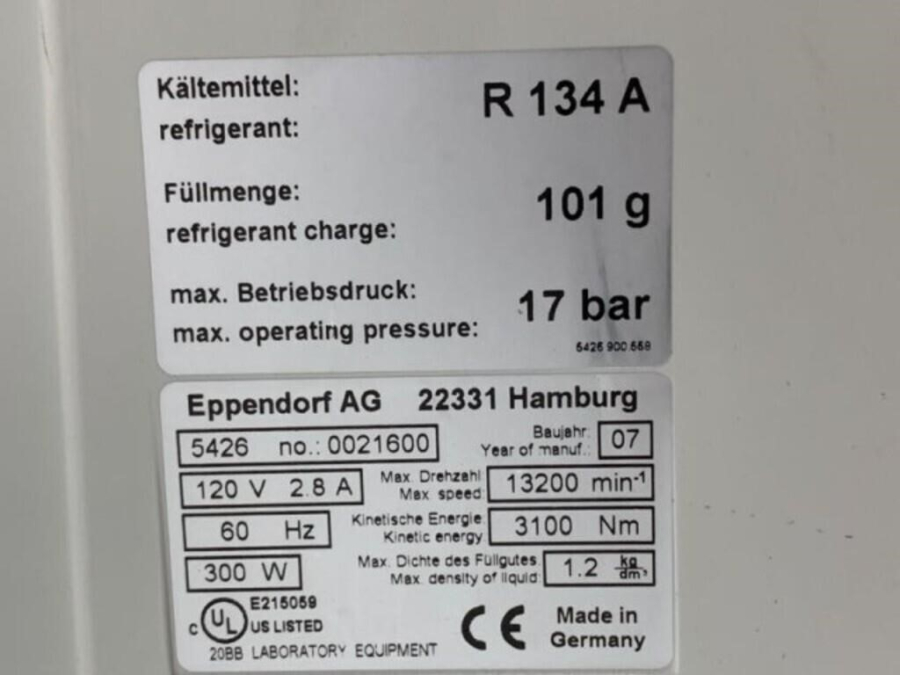 Eppendorf 5415R 5426 Refrigerated Benchtop Centrifuge w/F45-24-11 Rotor UNTESTED, photo 7 of 7