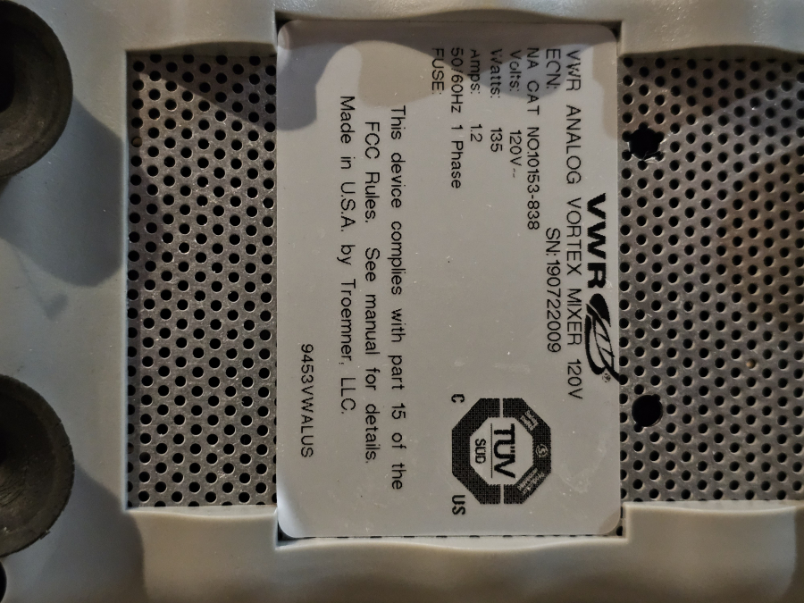 VWR 10153-838 Analog Vortex Mixer, photo 8 of 9