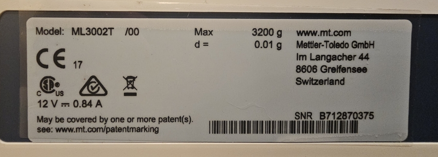 Mettler Toledo ML3002T Precision Balance, photo 13 of 33