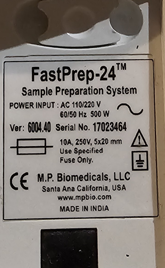 MP Biomedicals FastPrep-24 Classic Bead Beating Grinder and Lysis System FOR PARTS/REPAIR; SN:17023464, photo 12 of 17