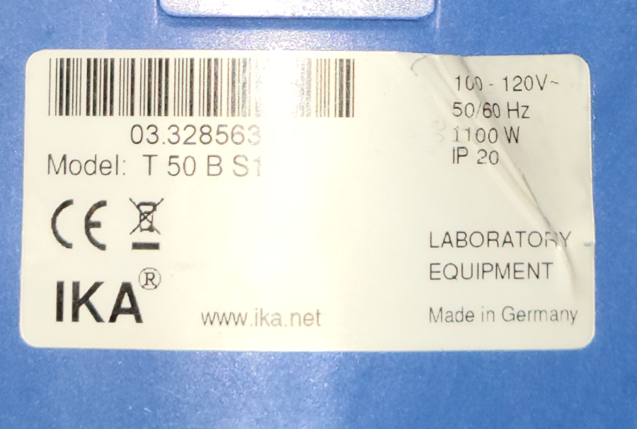 IKA Werke T 50 ULTRA-TURRAX Basic Mixer w/ Dispersion Tool, photo 3 of 5