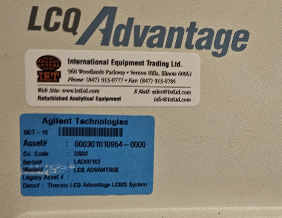 Thermo Scientific Finnigan LCQ Advantage Mass Spectrometer; SN:LAD00162, photo 1 of 19