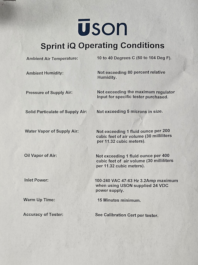 Uson Sprint IQ Compact Leak Tester, photo 34 of 34