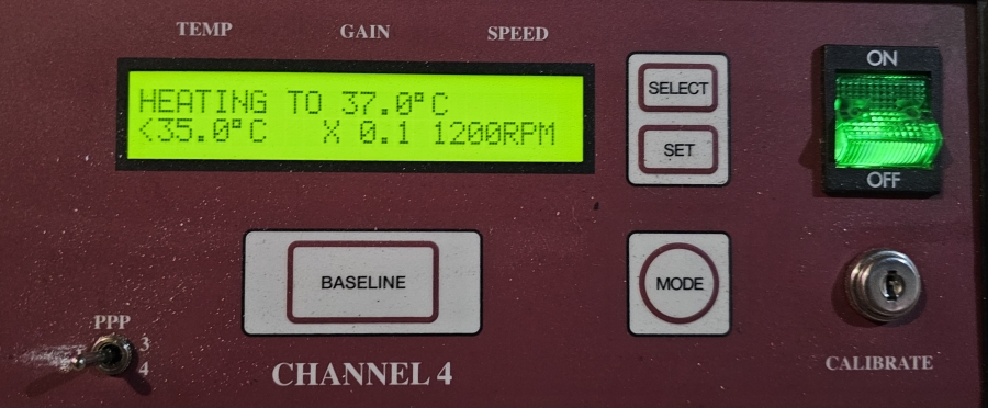 Chrono-Log Corporation 4ch PAIR Model 700 (ch 1+2) & 700-X (ch 3+4) Aggregometer; SN:2130111-1, photo 29 of 39