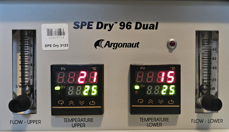 Jones Chromatography Argonaut SPE Dry-96 DUAL Chromatography Sample Concentrator System; SN:1106/9, photo 3 of 26
