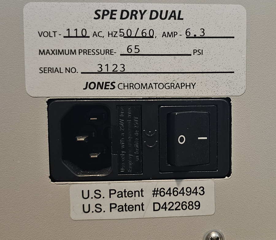 Jones Chromatography Argonaut SPE Dry-96 DUAL Chromatography Sample Concentrator System; SN:1106/9, photo 24 of 26