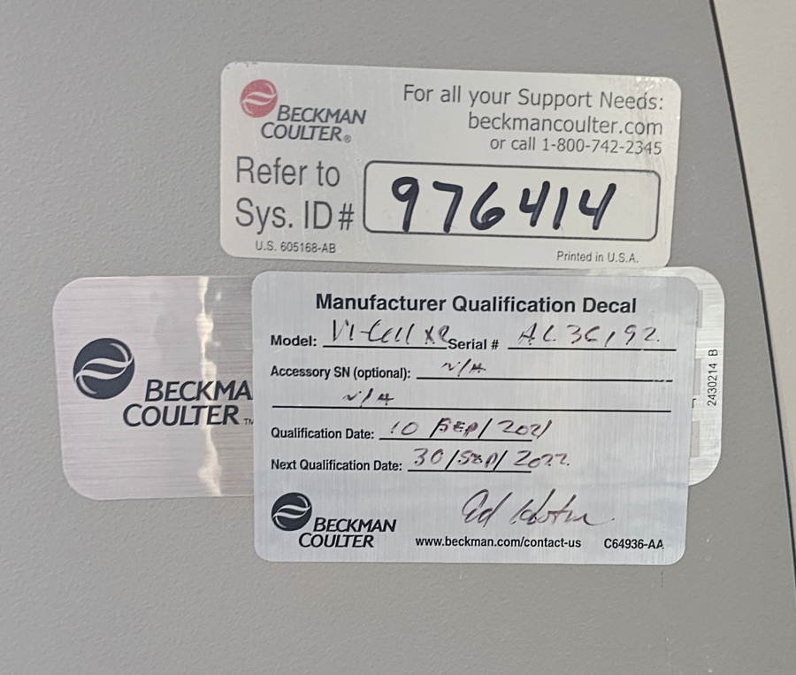 Beckman Coulter Vi-Cell XR Cell Viability Analyzer; SN:AL3C192, photo 10 of 25