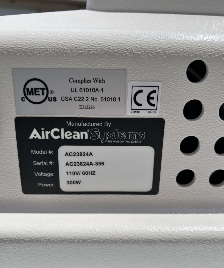 AirClean Systems AC23824A Benchtop Ductless Rotary Evaporator Enclosure 200 Series VBSE Chemical Fume Hood, photo 4 of 13