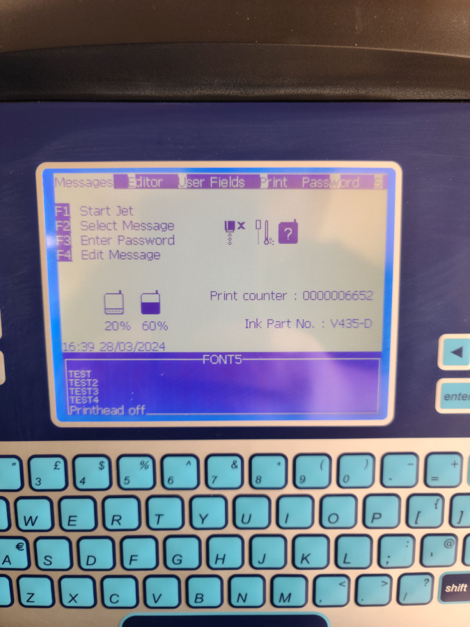 Videojet 1520 Industrial Inkjet Coding Machine, s/n 1201369C22ZH, with Tubewriter 360 Labeling System, photo 4 of 20
