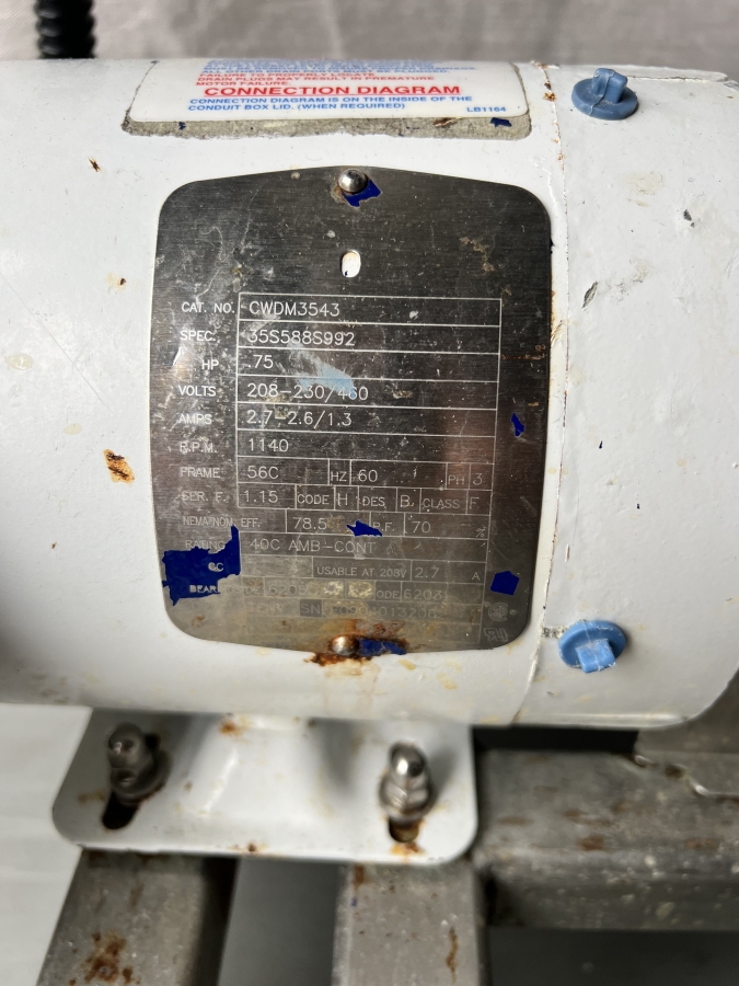 White AC Tech M1110SC Intelligent Drive, Baldor CWDM3543 Motor, Watson Marlow Peristaltic Pump Heads and cart; SN:032050908, photo 14 of 18