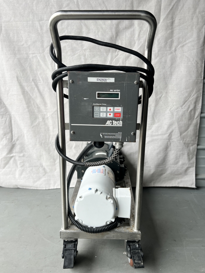 White AC Tech M1110SC Intelligent Drive, Baldor CWDM3543 Motor, Watson Marlow Peristaltic Pump Heads and cart; SN:032050908, photo 5 of 18