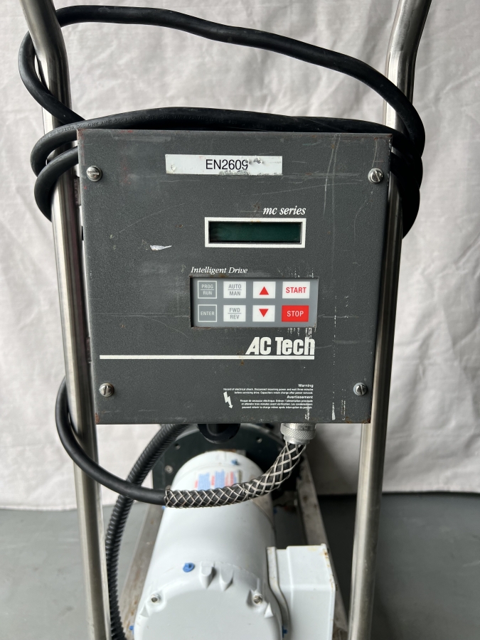 White AC Tech M1110SC Intelligent Drive, Baldor CWDM3543 Motor, Watson Marlow Peristaltic Pump Heads and cart; SN:032050908, photo 3 of 18