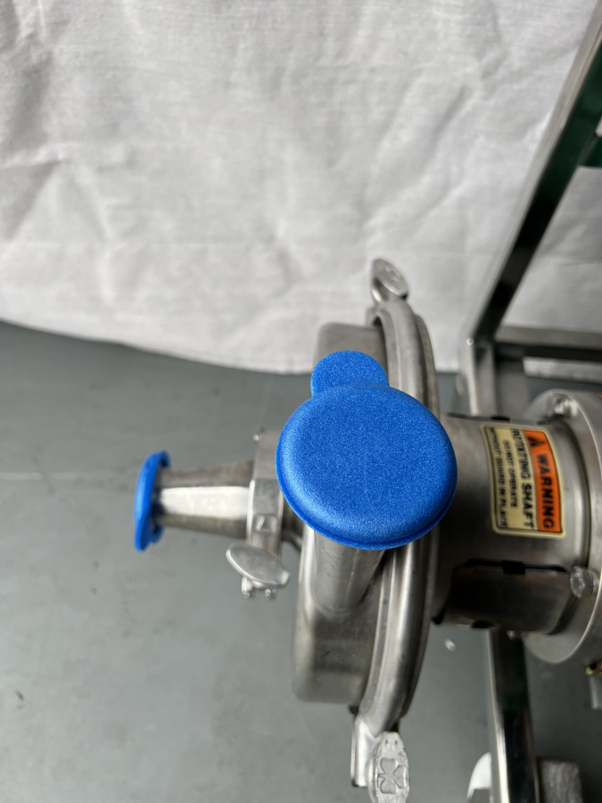 Green AC Tech M1220E Intelligent Drive, WEG 3500 RPM Motor, Tri-Clover SS Centrifugal Pump Head & cart; SN:020530738, photo 12 of 14