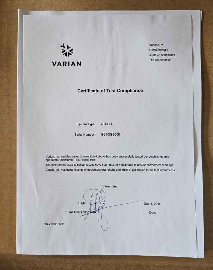 Varian 430-GC Gas Chromatograph; S/N GC05042015, photo 12 of 39