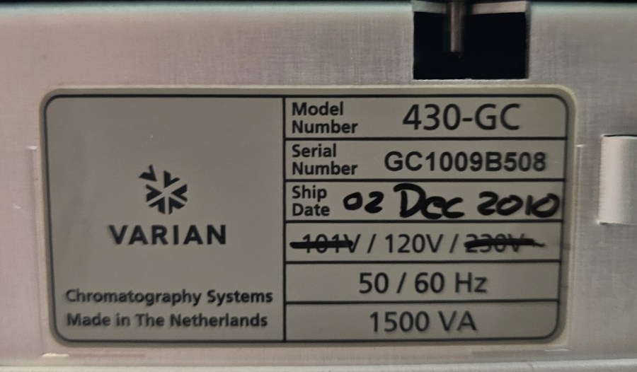 Varian 430-GC Gas Chromatograph; S/N GC05042015, photo 32 of 39