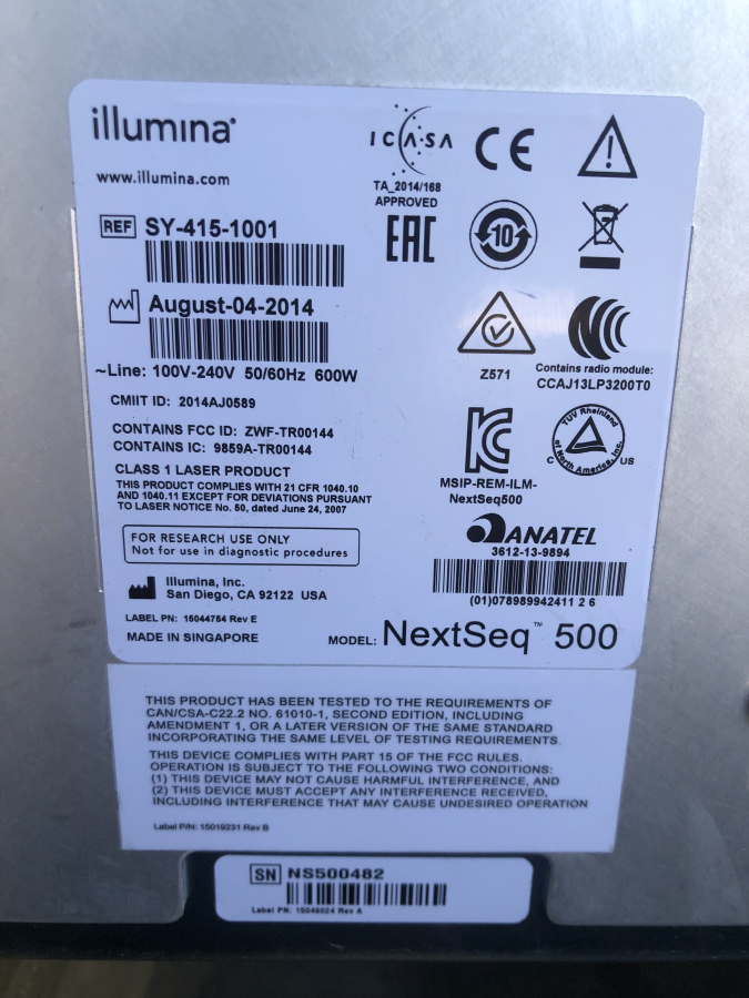 Illumina Sequencer NextSeq 500; SN:NS500482, photo 12 of 16