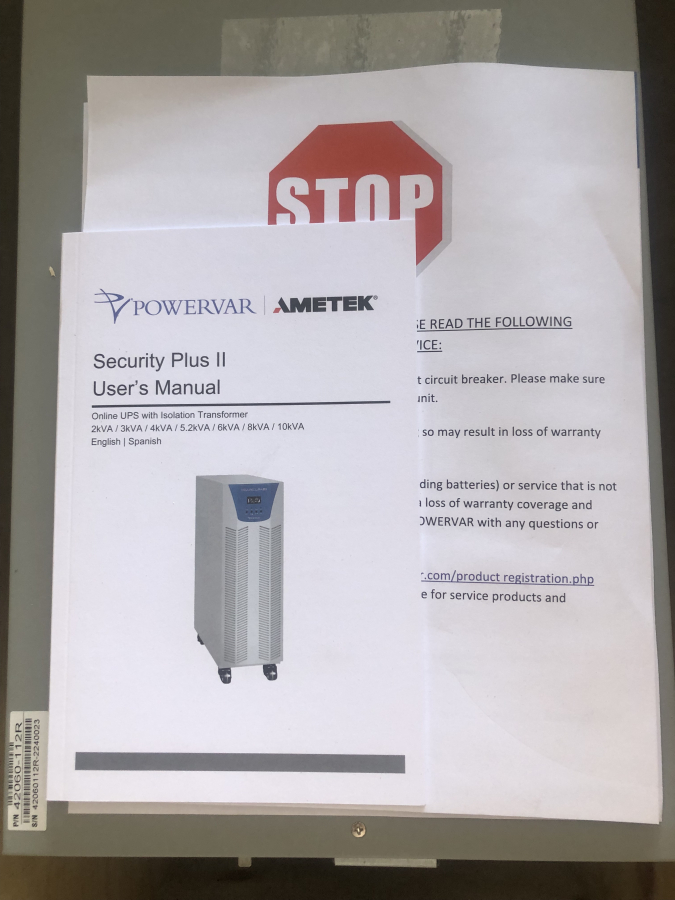 Powervar Security Plus II Uninterruptible Power Supply. SN:42060112R-2240023, photo 9 of 14