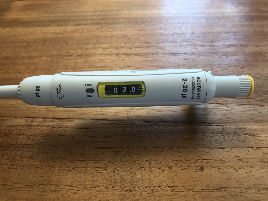 Wheaton Socorex 2-20 uL Autoclavable Single-Channel Pipette Acura 825 , photo 3 of 8