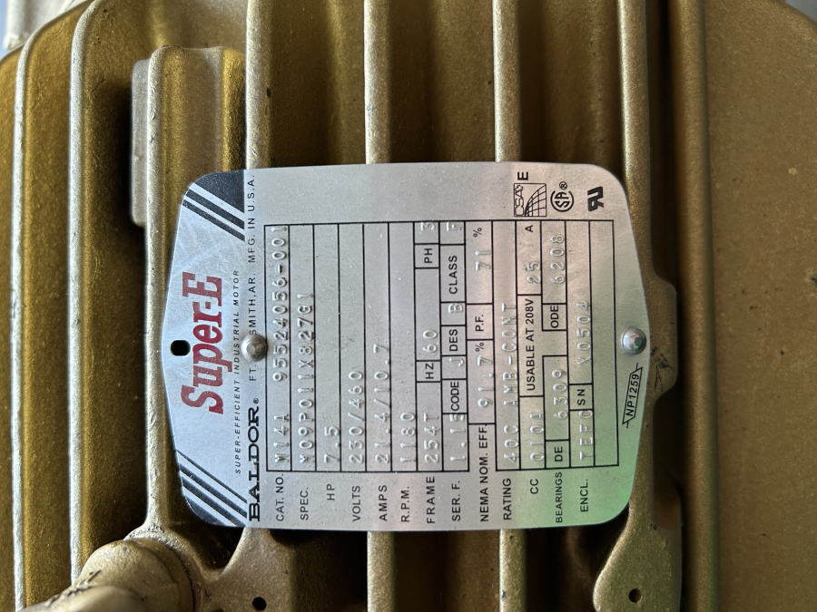 Baldor Super-E M14A 95524056-002 Industrial Motor 230-460V 1765RPM 254T SN: X0504, photo 9 of 13