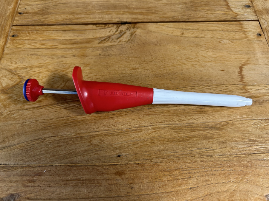Gilson Microman M10 1-10 uL Red Single-Channel Positive Pos-D Pipette, photo 1 of 3