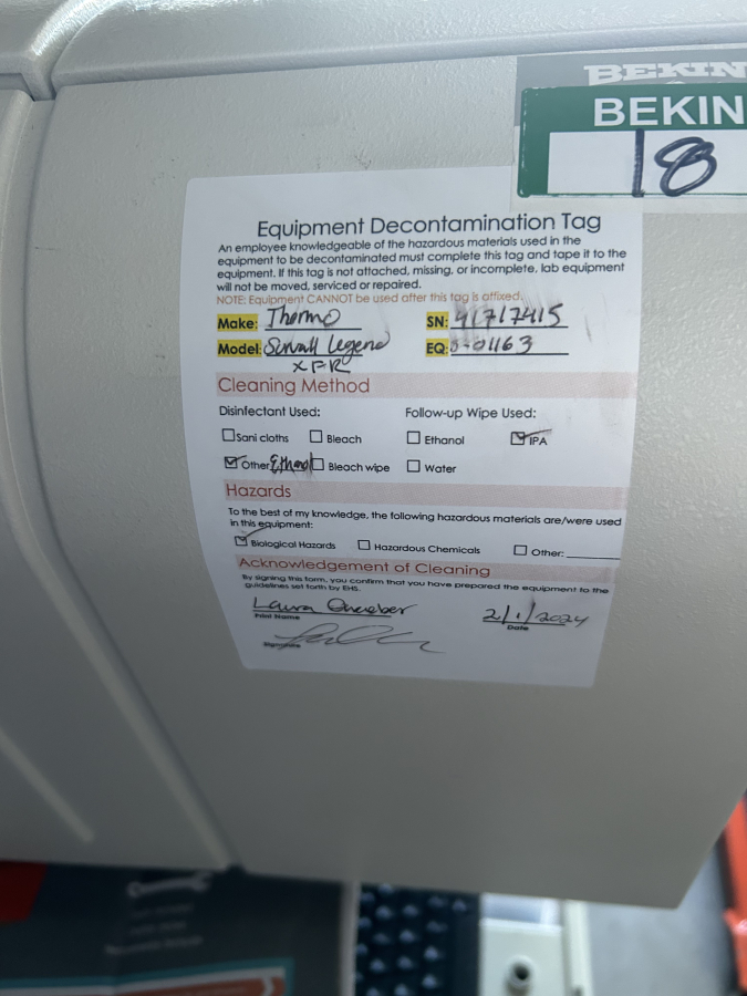 Thermo Scientific Centrifuge Sorvall Legend XTR, photo 4 of 9