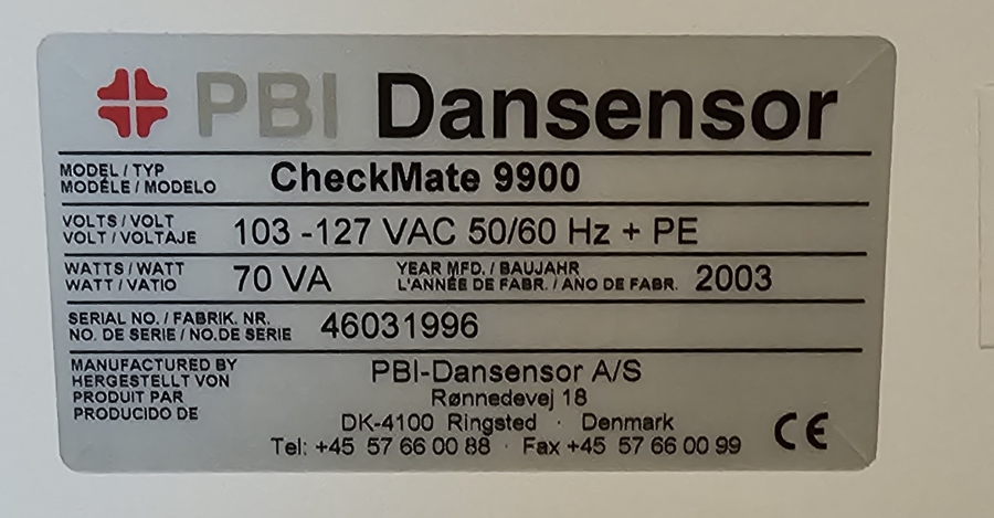 PBI Dansensor CheckMate 9900 Oxygen Analyzer; SN:46031996, photo 10 of 17