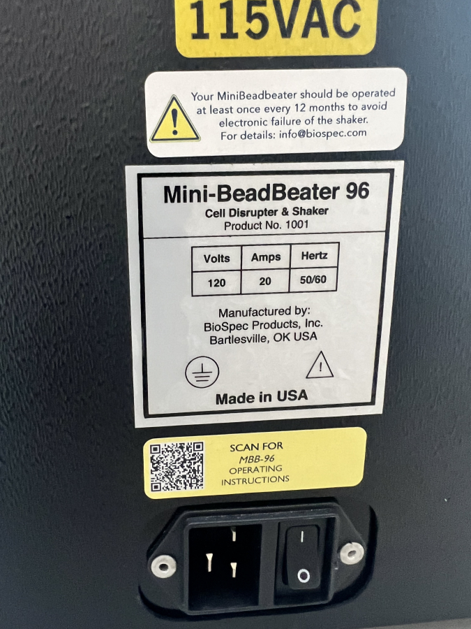 Biospec Mini Beadbeater 96 Cell Disrupter, photo 2 of 17