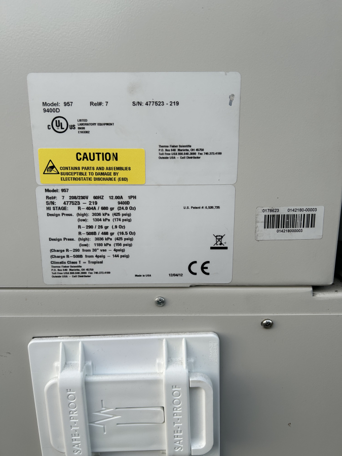 Thermo Forma 900 Series 957 9400D -86 Upright Ultra-Low Temperature Freezer SN:477523-219, photo 11 of 11