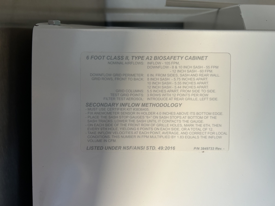 Labconco Logic+ Biosafety Cabinet 6ft Class II 302619101 Type A2 Purifier; SN# 210512964, photo 4 of 13