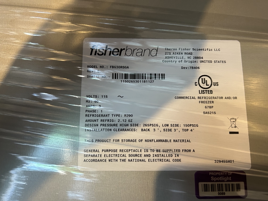 Fisherbrand Isotemp General Purpose Laboratory Refrigerator FBG30RSGA; SN:1150265301181127, photo 11 of 11