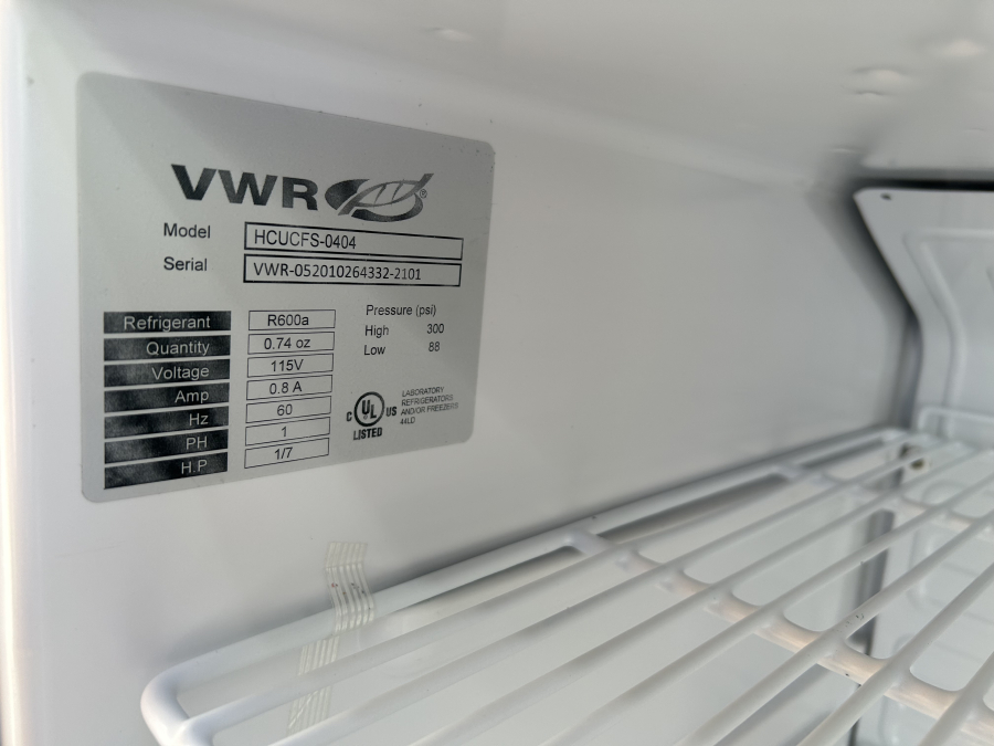 VWR HCUCFS-0404 0.74 oz R600a Undercounter Lab Refrigerator , photo 5 of 10