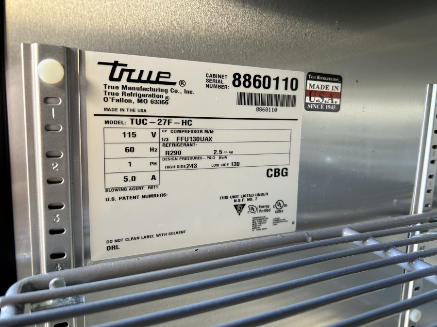 True Refrigeration Undercounter Freezer TUC-27F-HC R290 Parts/Repair, photo 6 of 11