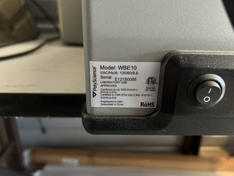 VWR Polyscience Water Bath WBE10 General Purpose Digital TI93791 10L ; SN:E121B0088, photo 6 of 9