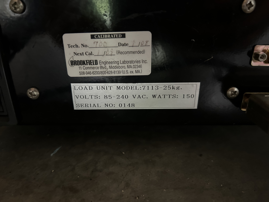 Brookfield 7113-25kg QTS Texture Analyzer with Controller; SN:0148, photo 4 of 12