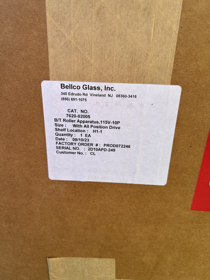 Bellco Glass Bench Top Roller Apparatus 7620-02005 115V-10P , photo 5 of 5