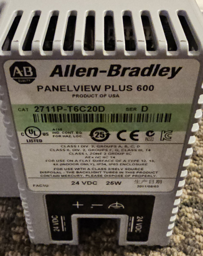 Allen-Bradley AB PanelView Plus 600 2711P-T6C20D Touch Display Interface, photo 7 of 13