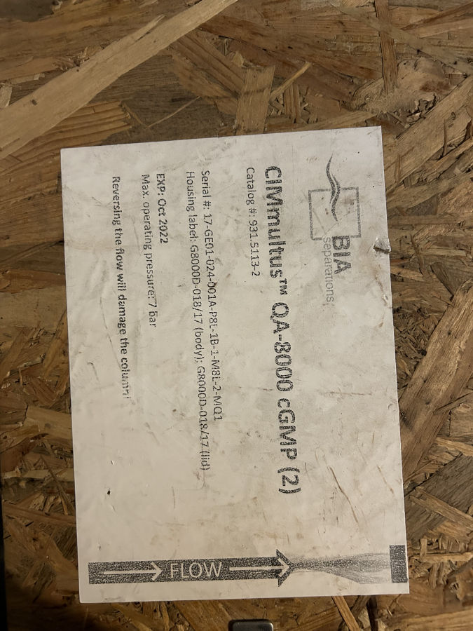 CIMmultus QA-8000 cGMP Monolith Column 8L MTL-0526 931.5113-2 G800D-018/17, photo 2 of 4