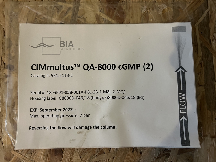 CIMmultus QA-8000 cGMP Monolith Column 8L MTL-0526 931.5113-2 G800D-046/17, photo 2 of 3