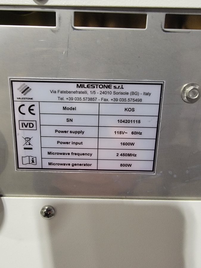  Milestone KOS Rapid Microwave Labstation; SN:104201115, photo 17 of 21