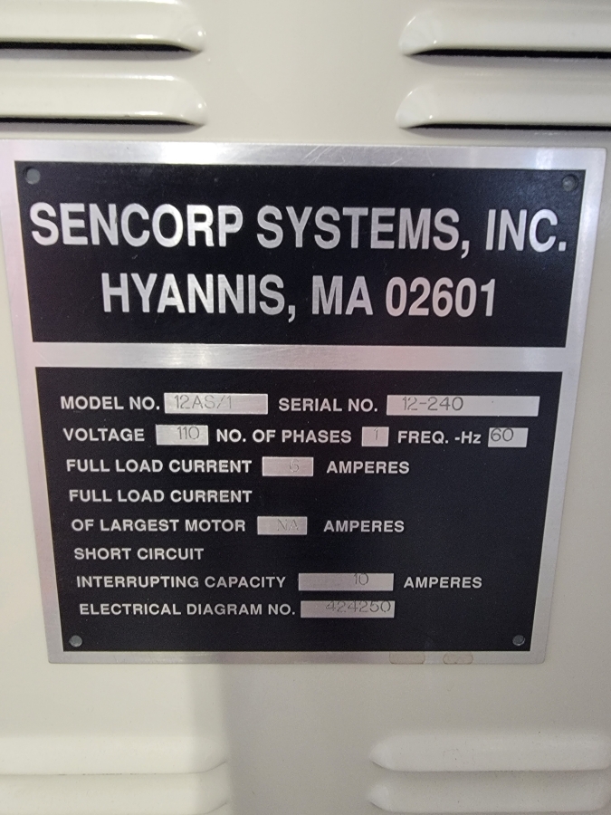 Sencorp 12AS/1 Heat Sealer; SN:12-240, photo 10 of 10