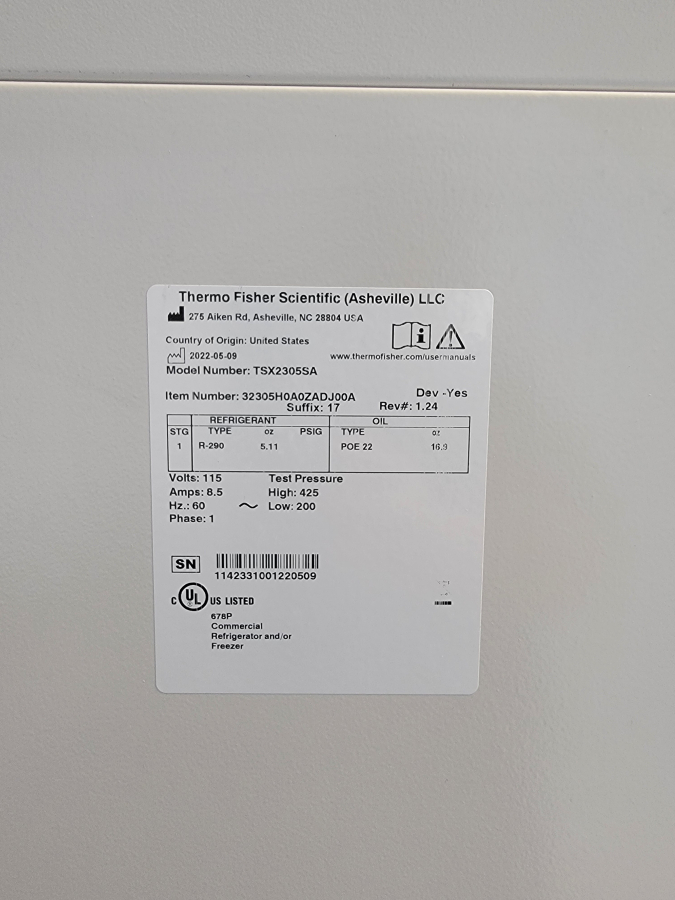 Thermo TSX2305SA 5°C Refrigerator; 115V; SN:11423310012200509, photo 7 of 27