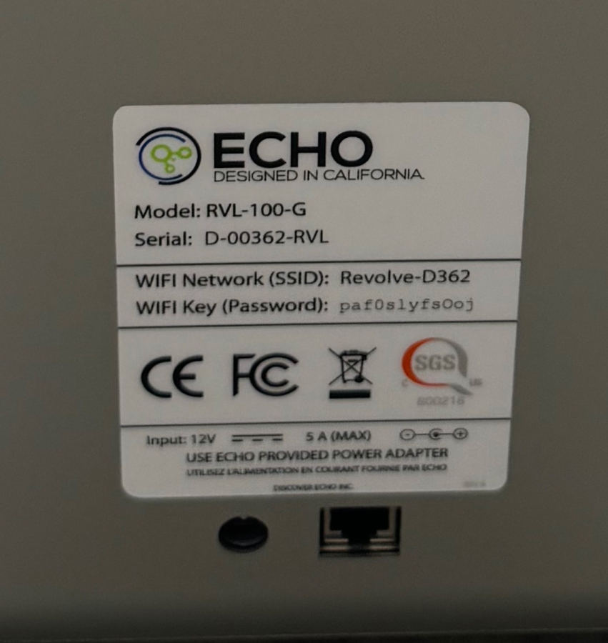 Echo RVL-100-G Revolve Hybrid Upright and Inverted Fluorescence Microscope Base Unit. Serial no. D-00362-RVL, photo 9 of 10