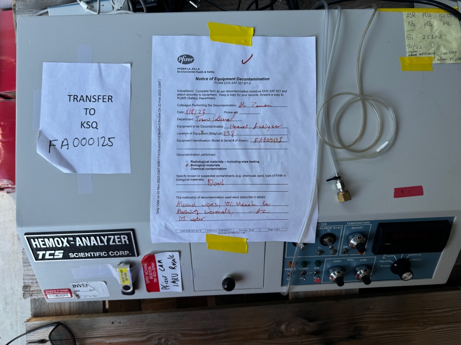 TCS Scientific D7800 Hemox Analyzer; SN:549U, photo 1 of 4