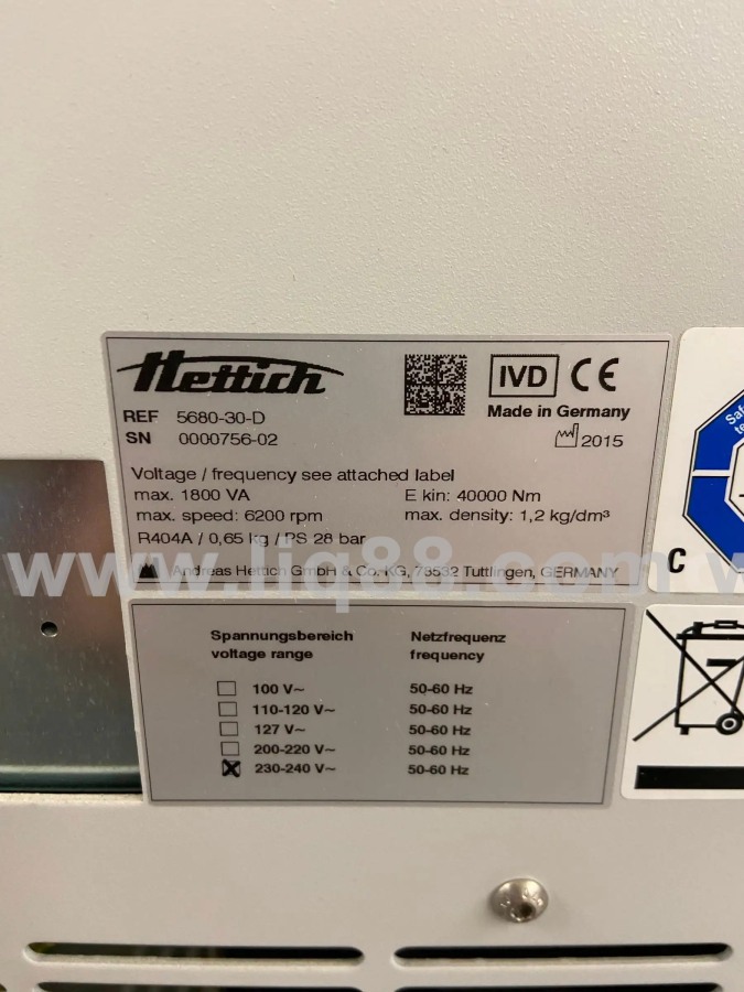 Hettich Rotanta 460 Refrigerated Robotic Centrifuge 5680-30-D; SN:0000755-02, photo 4 of 4